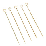 Max 5Pcs/set Stainless steel Cocktail Picks Cocktail Fruit Sticks Bar Tools Circle -Gold