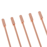 Max 5Pcs/set Stainless steel Cocktail Picks Cocktail Fruit Sticks Bar Tools Square-Rose Gold