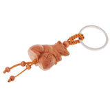 Max Chinese Solid Mahogany Carving Car/Bag/Purse Key Ring Pendant Keychain 2