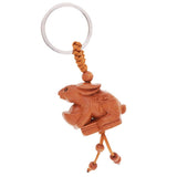 Max Chinese Solid Mahogany Carving Car/Bag/Purse Key Ring Pendant Keychain 3