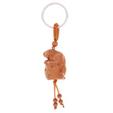 Max Chinese Solid Mahogany Carving Car/Bag/Purse Key Ring Pendant Keychain 9