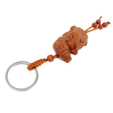 Max Chinese Solid Mahogany Carving Car/Bag/Purse Key Ring Pendant Keychain 9