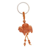 Max Chinese Solid Mahogany Carving Car/Bag/Purse Key Ring Pendant Keychain 11
