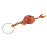 Max Chinese Solid Mahogany Carving Car/Bag/Purse Key Ring Pendant Keychain 12