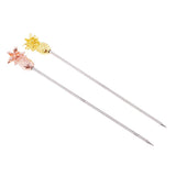 Max 3pcs Stainless Steel Cocktail Sign Cocktail Pick Fruit Food Spears Bar Tools