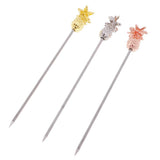 Max 3pcs Stainless Steel Cocktail Sign Cocktail Pick Fruit Food Spears Bar Tools