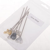 Max 6pcs Stainless Steel Cocktail Sign Cocktail Pick Fruit Food Spears Bar Tools