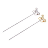 Max 6pcs Stainless Steel Cocktail Sign Cocktail Pick Fruit Food Spears Bar Tools