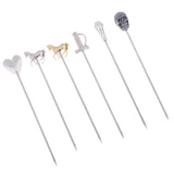 Max 6pcs Stainless Steel Cocktail Sign Cocktail Pick Fruit Food Spears Bar Tools