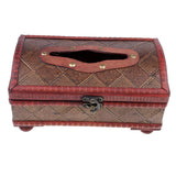 Max Vintage Tissue Box Wooden Creative Paper Boxes Home Car Napkin Holder Case Plaid