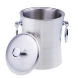 Max Double Wall Stainless Steel Ice Bucket Wine Cooler Portable Handle Strainer