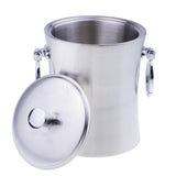 Max Double Wall Stainless Steel Ice Bucket Wine Cooler Portable Handle Strainer