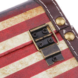 Max Antique DO OLD Design Vintage Wooden Jewelry Storage Case US Flag
