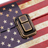 Max Antique DO OLD Design Vintage Wooden Jewelry Storage Case US Flag