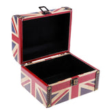 Max Antique DO OLD Design Vintage Wooden Jewelry Storage Case UK Flag