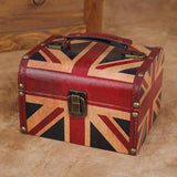 Max Antique DO OLD Design Vintage Wooden Jewelry Storage Case UK Flag