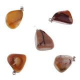 Maxbell Natural Mineral Pendant Necklace Polished Stone Jewelry Necklace Woman Men