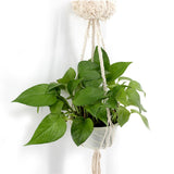Max Plant Hanger Manual Knitted Cotton Rope Basket Plant Hanging Decoration #4