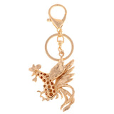 Max Cock Rooster Chicken Keychain Crystal Bag Pendant Key Ring Gift Jewelry Gold