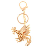 Max Cock Rooster Chicken Keychain Crystal Bag Pendant Key Ring Gift Jewelry Pink