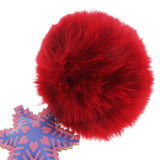 Max Faux Fur Ball Plush Pendant Key Chain Key Ring for Women Bag/Car/Purse Red