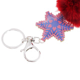 Max Faux Fur Ball Plush Pendant Key Chain Key Ring for Women Bag/Car/Purse Red