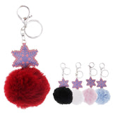 Max Faux Fur Ball Plush Pendant Key Chain Key Ring for Women Bag/Car/Purse Red