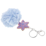 Max Faux Fur Ball Plush Pendant Key Chain Key Ring for Women Bag/Car/Purse Blue