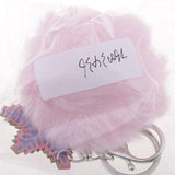 Max Faux Fur Ball Plush Pendant Key Chain Key Ring for Women Bag/Car/Purse Pink