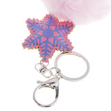 Max Faux Fur Ball Plush Pendant Key Chain Key Ring for Women Bag/Car/Purse Pink