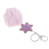 Max Faux Fur Ball Plush Pendant Key Chain Key Ring for Women Bag/Car/Purse Pink