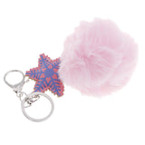 Max Faux Fur Ball Plush Pendant Key Chain Key Ring for Women Bag/Car/Purse Pink