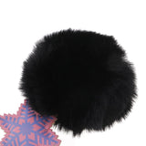 Max Faux Fur Ball Plush Pendant Key Chain Key Ring for Women Bag/Car/Purse Black