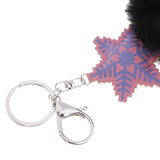 Max Faux Fur Ball Plush Pendant Key Chain Key Ring for Women Bag/Car/Purse Black