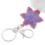 Max Faux Fur Ball Plush Pendant Key Chain Key Ring for Women Bag/Car/Purse White