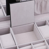 Max 8 Slots Watch Box with Lock and Mirror Watch Display Storage Case Black