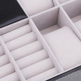 Max 8 Slots Watch Box with Lock and Mirror Watch Display Storage Case Black