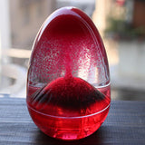 Max Acrylic Hourglass Home Ornament Egg Shape Volcano Eruption Sandglass Red