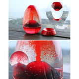 Max Acrylic Hourglass Home Ornament Egg Shape Volcano Eruption Sandglass Red