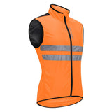 Max Polyester Sleeveless Cycling Vest Cycling Vest Windproof Jersey Orange XXL