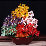 Max Natural Crystal Gemstone Bonsai Lucky Tree Reiki Home Decoration Five Colors