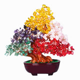 Max Natural Crystal Gemstone Bonsai Lucky Tree Reiki Home Decoration Five Colors