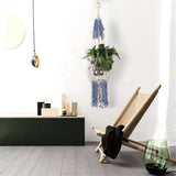 Max Handmade Crochet Knitted Cotton Planter Flower Pot Basket Wall Hanging Rope