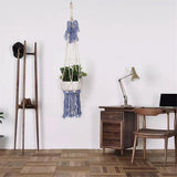 Max Handmade Crochet Knitted Cotton Planter Flower Pot Basket Wall Hanging Rope