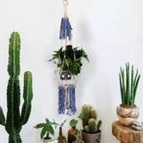 Max Handmade Crochet Knitted Cotton Planter Flower Pot Basket Wall Hanging Rope