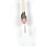 Max 35" Beige Manual Knitted Cotton Rope PLANT HANGER Flower Pot Holder Basket D
