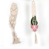 Max 35" Beige Manual Knitted Cotton Rope PLANT HANGER Flower Pot Holder Basket D