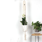 Max 36" Beige Manual Knitted Cotton Rope PLANT HANGER Flower Pot Holder Basket C