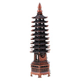 Max Wenchang Tower Model Handcraft China Pagoda Cultural Home Decor Red Bronze