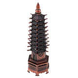 Max Wenchang Tower Model Handcraft China Pagoda Cultural Home Decor Red Bronze